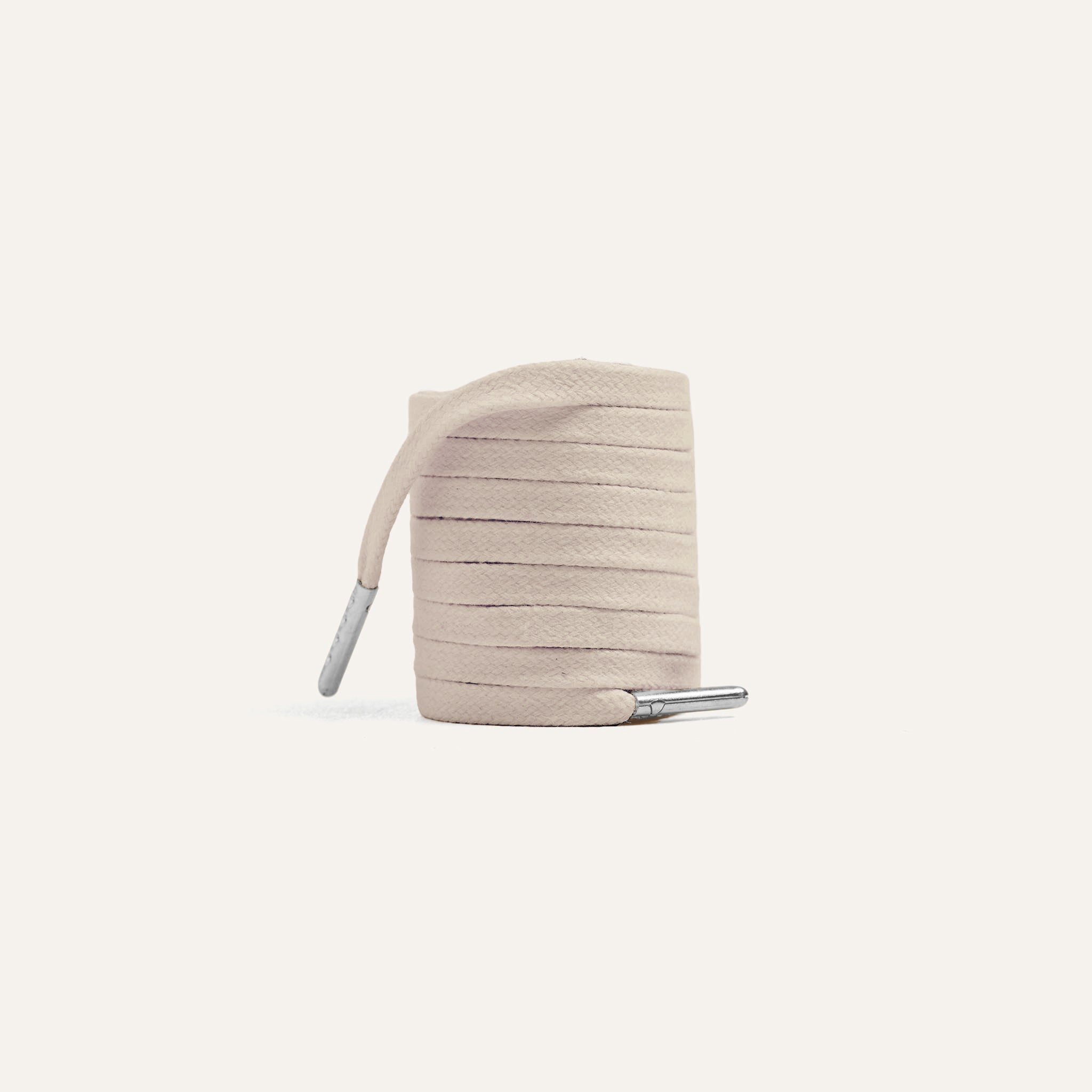 Flat Laces Beige Silver