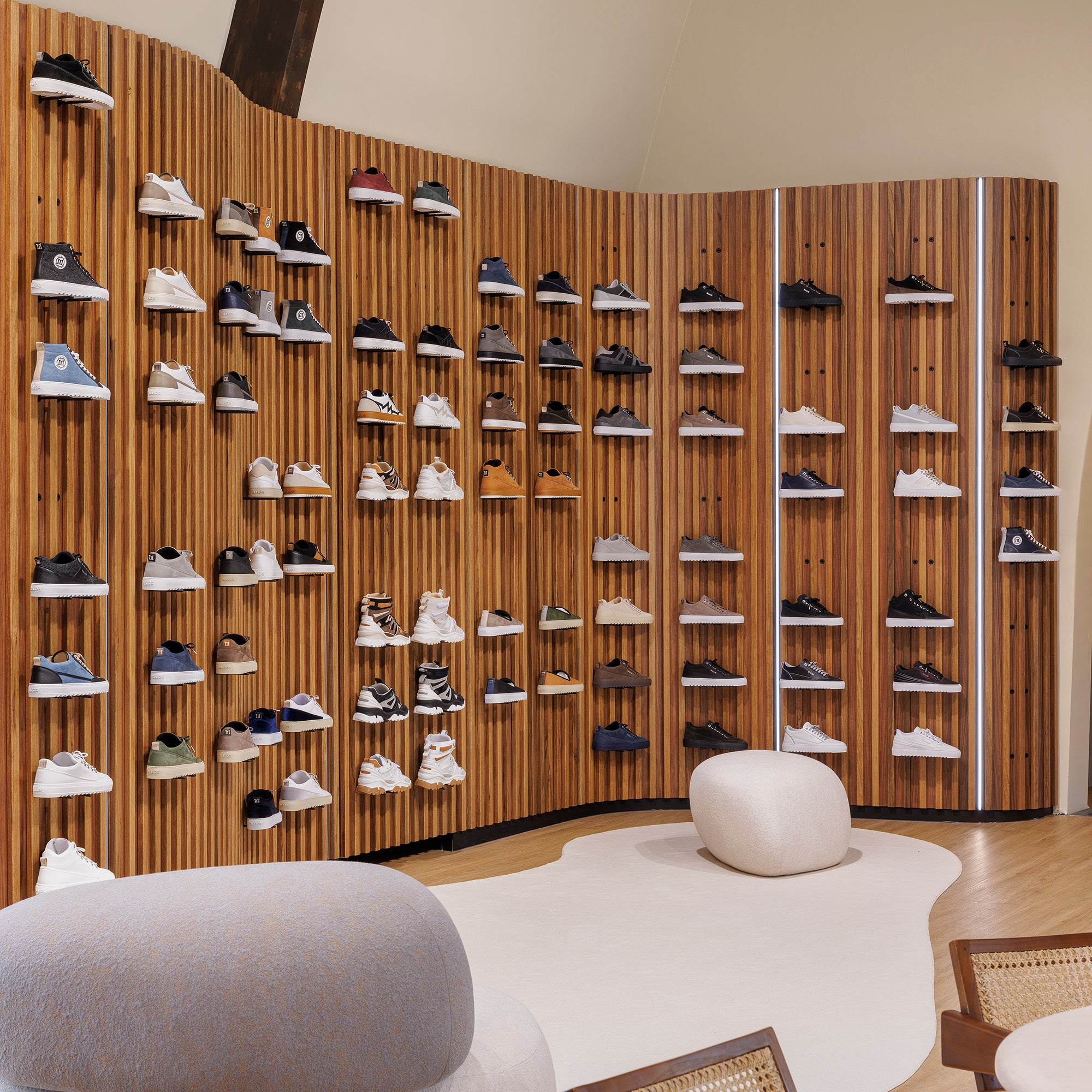 Sneakers on the wall | Mason Garments showroom