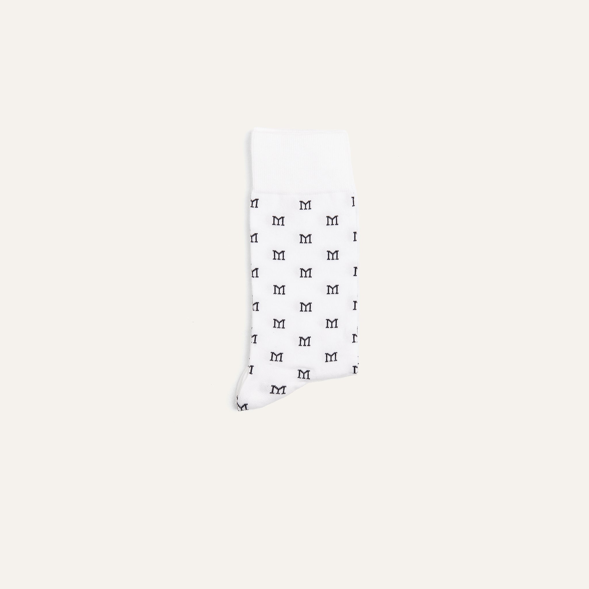 Dress Socks Monogram 2 pack White - Mason Garments